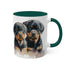 Rottweiler Pupies - Color Accent Mugs, 11oz
